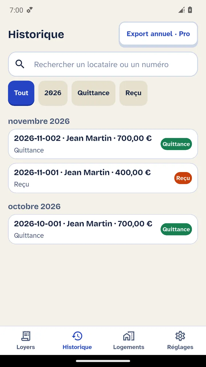 Historique des documents